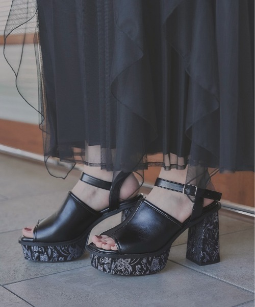 HARE（ハレ） ヒールサンダル MEDIUM グレー レディース : ZOZOTOWN