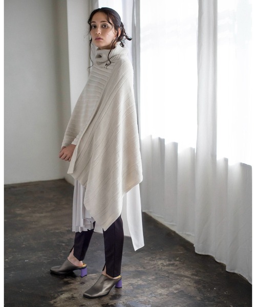 「OSMOSIS」 ポンチョ ONE SIZE アイボリー レディース_画像4