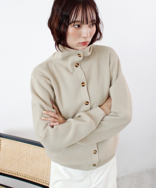 [新品]2way ボタンニット LIAN（リアン） ニット セーター ボタンデザイン2WAYネックニット