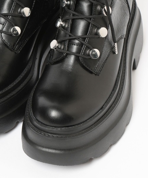 HARE（ハレ） ブーツ Flowerエンボスレースアップブーツ(HARE