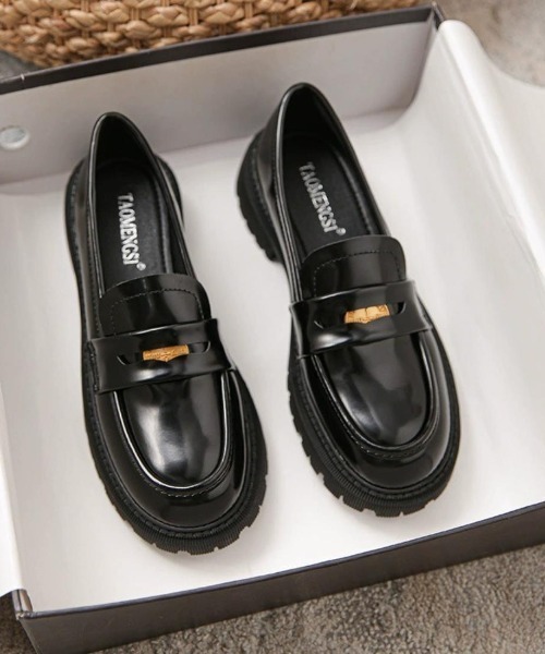 ローファー 上品で歩きやすい旬の厚底スニーカーローファー シューズ