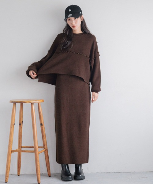 「LOWRYS FARM」 ニットワンピース FREE アイボリー レディース_画像3