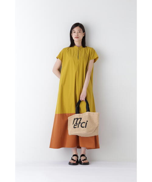 「human woman」 半袖ワンピース MEDIUM イエロー レディースの画像
