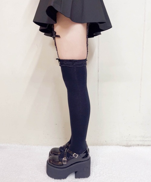MA*RS（マーズ） 靴下 ダブルりぼんガーターニーハイ レディース