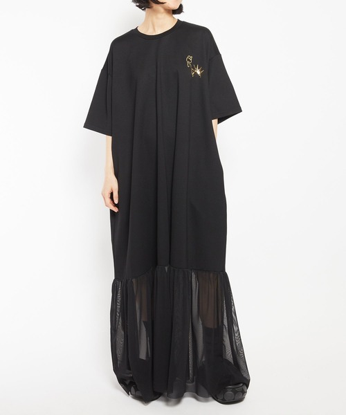 gomme ゴム　ワンピース gomme（ゴム） ドッキングワンピース MEDIUM ブラック レディース