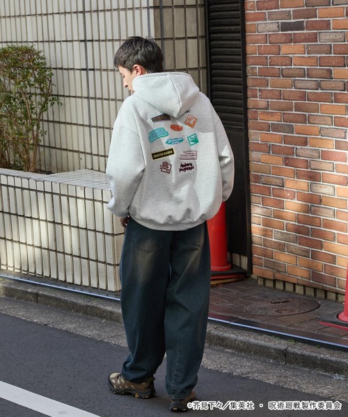 パーカー 裏起毛 「呪術廻戦」別注 プリント 刺繍 オーバーサイズ プル