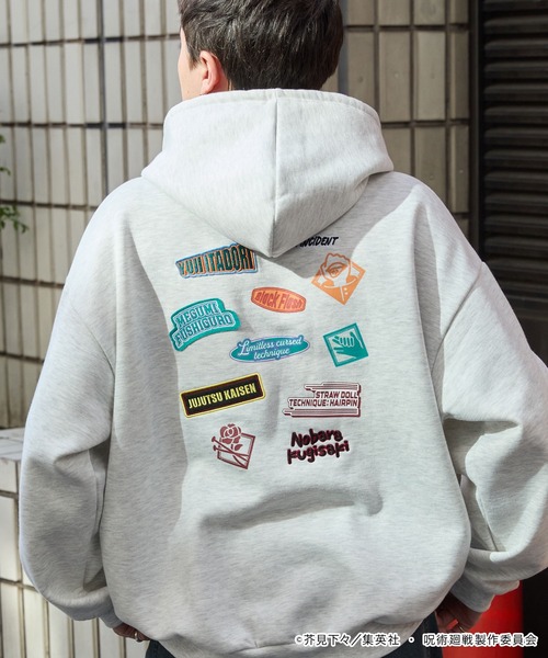 パーカー 裏起毛 「呪術廻戦」別注 プリント 刺繍 オーバーサイズ プル