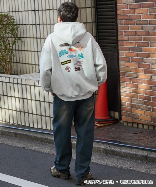 パーカー 裏起毛 「呪術廻戦」別注 プリント 刺繍 オーバーサイズ プル
