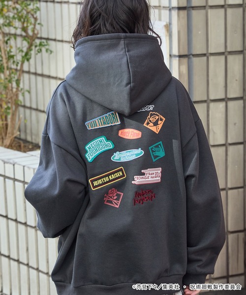 パーカー 「呪術廻戦」別注 プリント 刺繍 オーバーサイズ プル