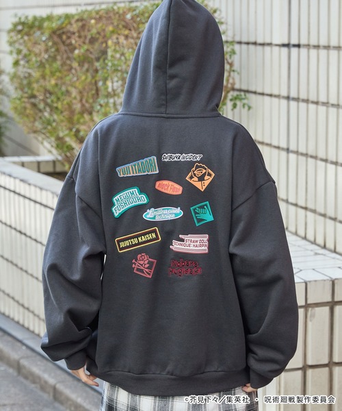 パーカー 「呪術廻戦」別注 プリント 刺繍 オーバーサイズ プル パーカー 「呪術廻戦」別注 プリント 刺繍 オーバーサイズ プル