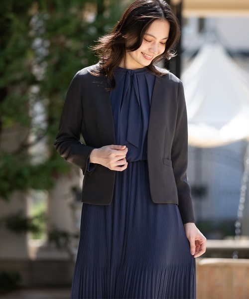 プリーツワンピースアンサンブルスーツ プリーツワンピースアンサンブルスーツ「SU868」-RUIRUE BOUTIQUE