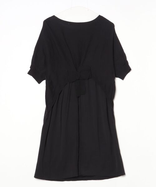 LANVIN en Bleu 半袖ワンピース 38 LANVIN en Bleu 「LANVIN Bleu」 半袖ワンピース 38 ブラック