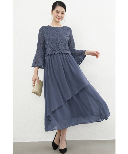 ワンピース Cinderella（シンデレラ） 7分袖ワンピース X-LARGE ブルー レディース