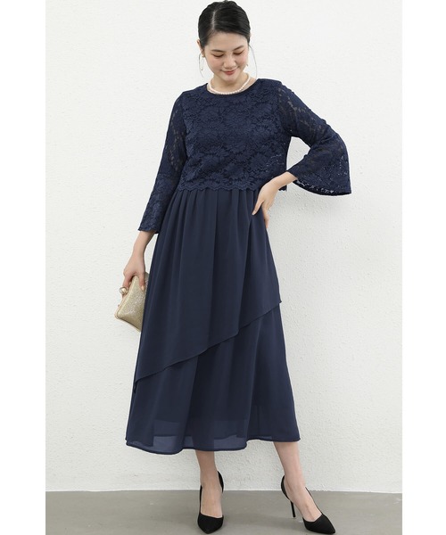 Cinderella（シンデレラ） 7分袖ワンピース X-LARGE ブルー レディース