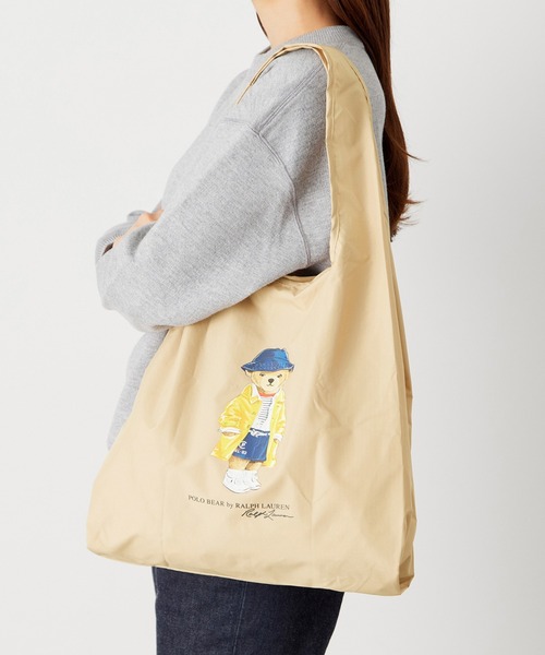 【POLO】2WAY レイン ショルダーバッグ ポロベア刺繍 ベージュ POLO RALPH LAUREN（ポロ・ラルフローレン） ラルフローレン トート
