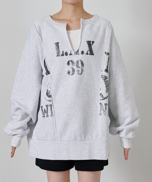 「etsinta」 スウェットカットソー ONE SIZE ライトグレー レディース_画像3