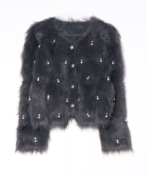 「THE YOn」 ニットカーディガン FREE チャコールグレー レディース_画像2