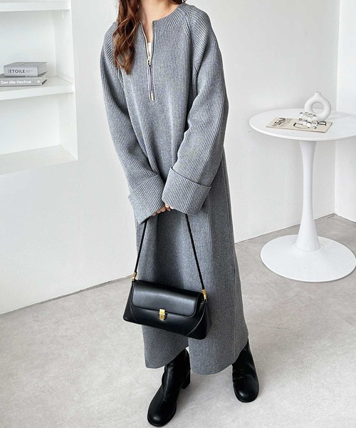 「GeeRA」 ニットワンピース X-LARGE グレー系その他 レディース_画像2