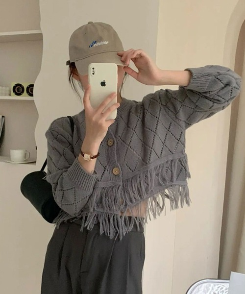 「HALEY PESCA」 ニットカーディガン FREE ホワイト レディース_画像2