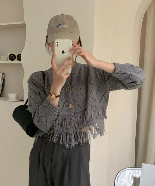 「HALEY PESCA」 ニットカーディガン FREE ホワイト レディース_画像3