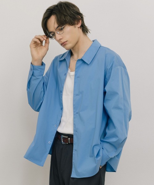 LURAKU シャツ 「LURAKU」oversized open-collar shirt / オーバー