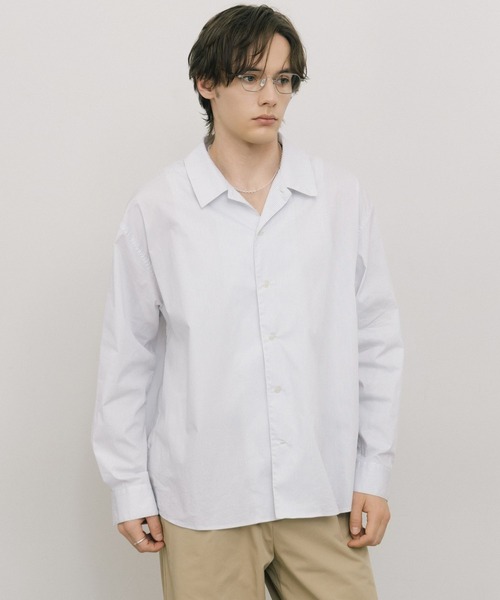 LURAKU シャツ 「LURAKU」oversized open-collar shirt / オーバー