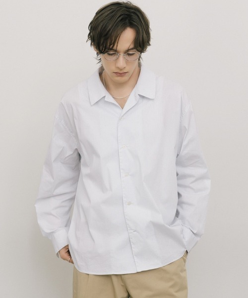 LURAKU シャツ 「LURAKU」oversized open-collar shirt / オーバー