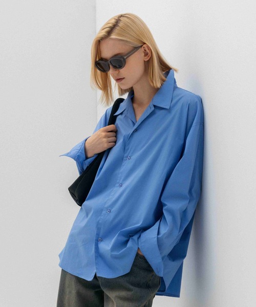 LURAKU シャツ 「LURAKU」oversized open-collar shirt / オーバー