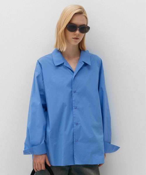 LURAKU シャツ 「LURAKU」oversized open-collar shirt / オーバー