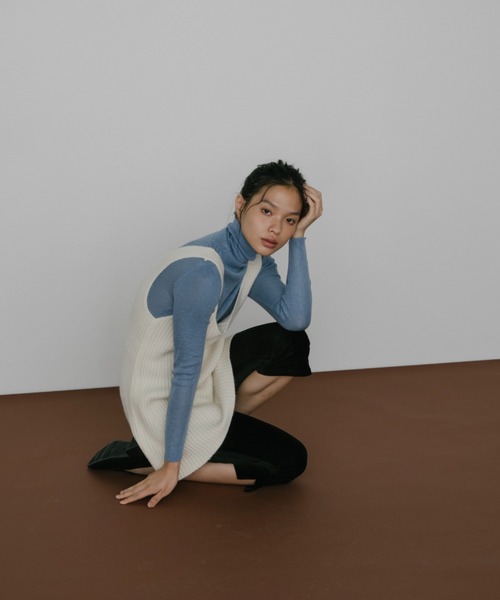 「duei」 ニットワンピース FREE グレー レディース_画像3