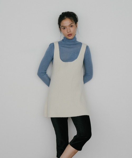 「duei」 ニットワンピース FREE グレー レディース_画像9