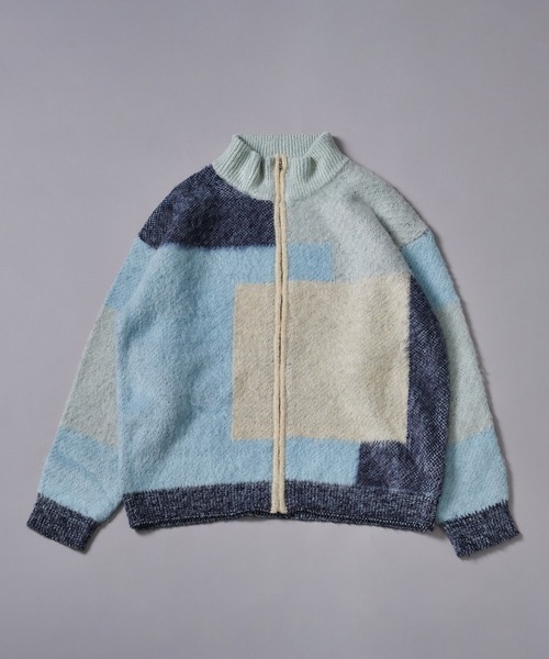 「ONCILY」 ニットカーディガン MEDIUM ブルー メンズ_画像8