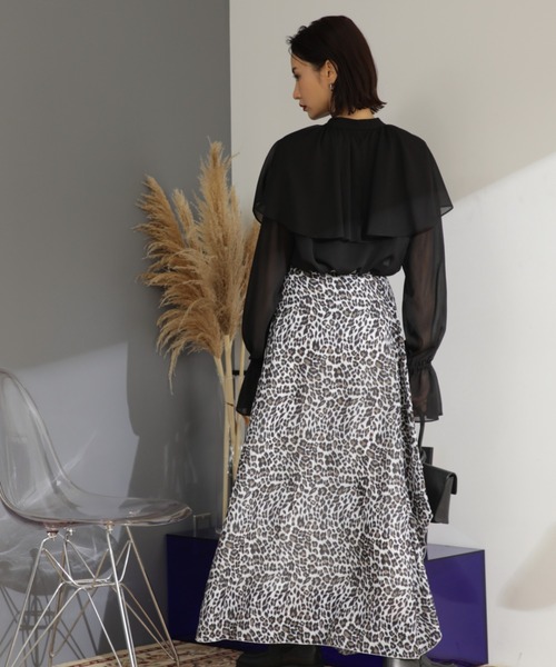 「ROSE BUD」 長袖ブラウス ONE SIZE ブラウン レディース_画像3