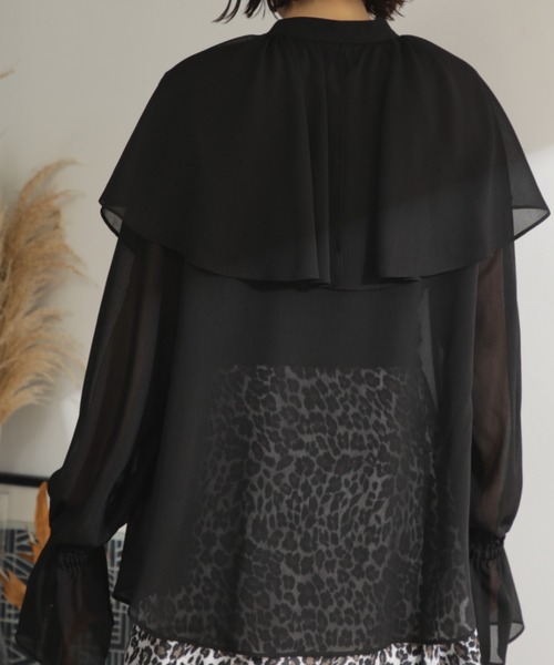 「ROSE BUD」 長袖ブラウス ONE SIZE ブラウン レディース_画像6