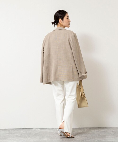パンツ ウォッシャブルカットジョーゼットスリットパンツ レディースの画像