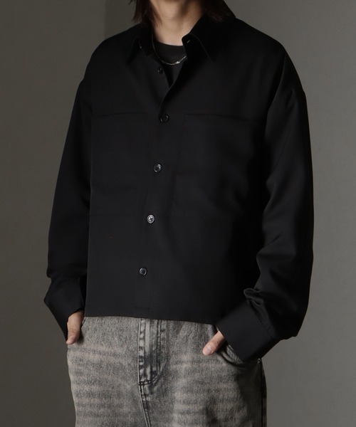 「welise」 長袖シャツ L ブラック メンズ_画像8