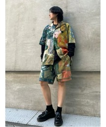 Desigual（デシグアル） シャツ アート プリント オープンシャツ