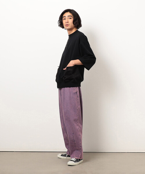 「Purple&Yellow」 半袖Tシャツ SMALL ブラック メンズ_画像8