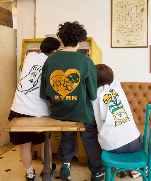 「kaoyorinakami」 半袖Tシャツ SMALL ダークグリーン メンズ_画像2