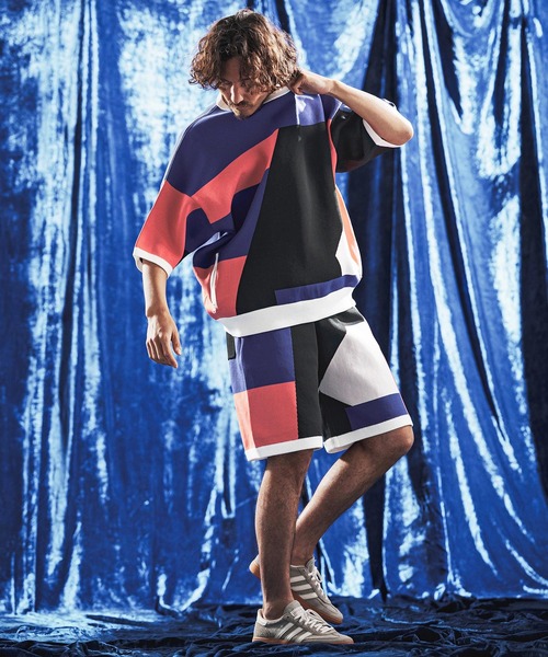 セーター ニット mn3235- Panel Jacquard Airy Knit Crew ニット(AG06-001scg) メンズの画像