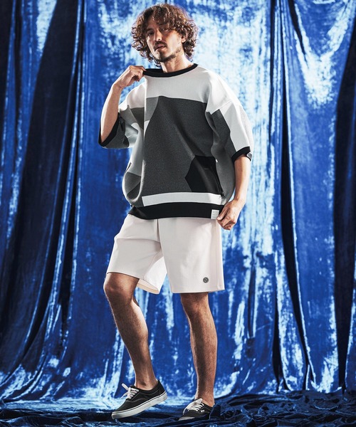 セーター ニット mn3235- Panel Jacquard Airy Knit Crew ニット(AG06-001scg) メンズの画像