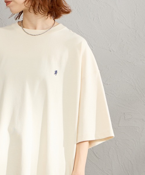 tシャツ 「GYMPHLEX/ジムフレックス」 ワンポイント刺繍ロゴ クルーネックTシャツ レディース メンズの画像