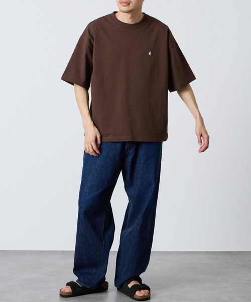 tシャツ 「GYMPHLEX/ジムフレックス」 ワンポイント刺繍ロゴ クルーネックTシャツ レディース メンズの画像
