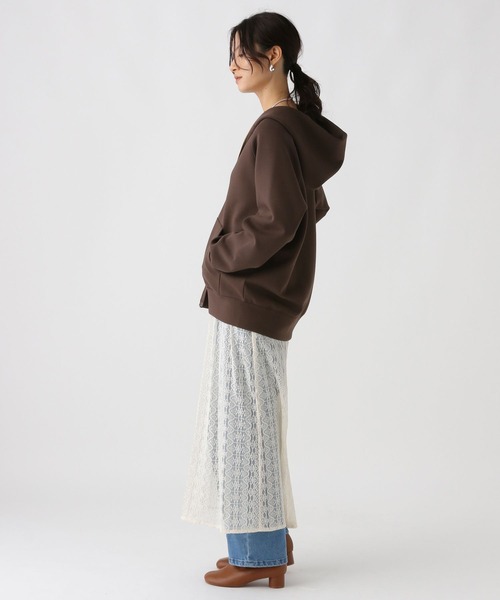 「Elura」 ジップアップパーカー SMALL ダークブラウン レディース_画像8