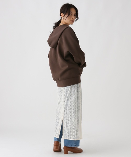 「Elura」 ジップアップパーカー SMALL ダークブラウン レディース_画像9