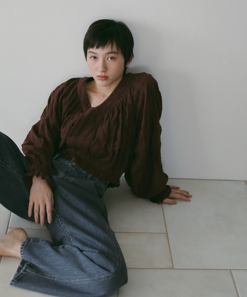 anuke（アンヌーク） ブラウス シャツ Gather Volume Blouse