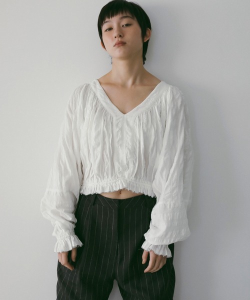 anuke（アンヌーク） ブラウス シャツ Gather Volume Blouse