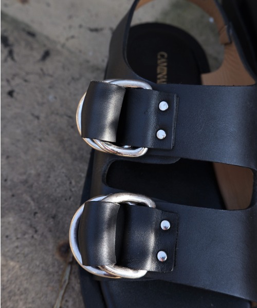 「CAMINANDO」 フラットサンダル 8 ブラック レディース_画像3