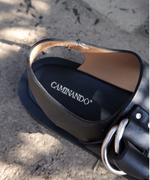 「CAMINANDO」 フラットサンダル 8 ブラック レディース_画像4