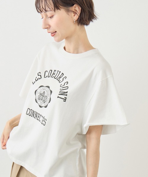 ROPE' PICNIC（ロペ ピクニック） tシャツ 半袖 カレッジロゴプリント